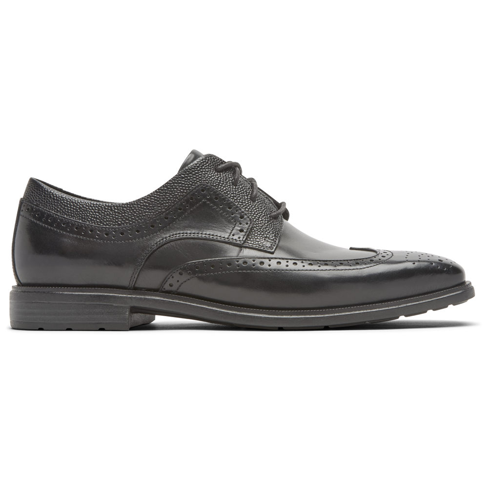 Rockport Mens Farrow Wingtip - Lace Up Black - EYN581694